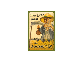 Nekupto Cedule 20x30 Wer Bier trinkt hilft der Landwirt NA22198