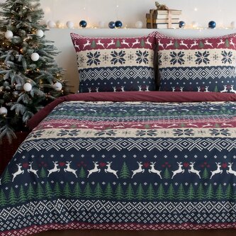 Vánoční povlečení 100% bavlna SCANDY 1x 140x200 cm, 1x povlak 70x80 cm MyBestHome