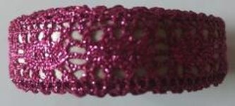 Taśma bawełniana metaliczna różowa 2m