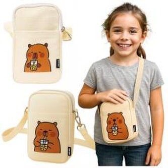 Saszetka na ramię Kapibara biała 20x14,5cm