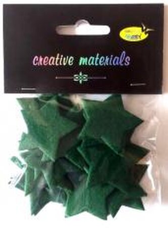 Gwiazdy z filcu zielone 4cm 24szt