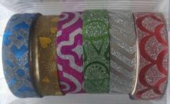 Taśma ozdobna wzorki brokat 10mmx4m 6szt