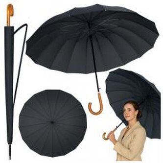 Parasol automatyczny z pokrowcem czarny 115cm
