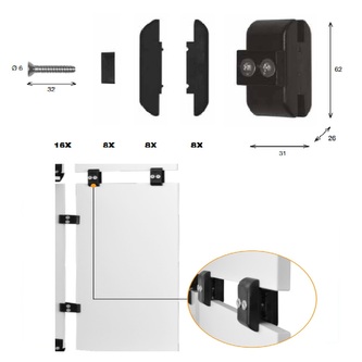 Nábytková spojka 180 - sada 8ks