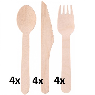 Dřevěné příbory - 12 kusů 16cm