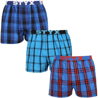 3PACK pánské trenky Styx sportovní guma vícebarevné (3B010103) XL