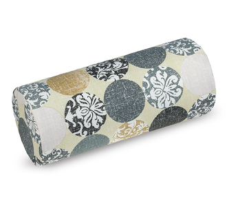 Válec Berta - povlak - Šedá,Bílá - průměr 15 x 35 cm