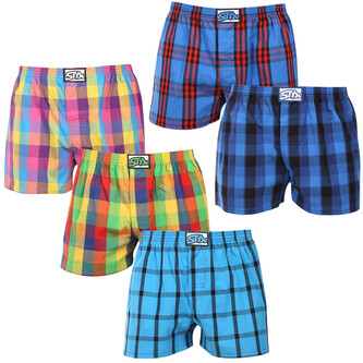 5PACK pánské trenky Styx klasická guma nadrozměr vícebarevné (5E0112345) 3XL