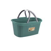 Košík na prádlo 35l, 58×38×29,5 cm, zelenošedý