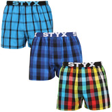 3PACK pánské trenky Styx sportovní guma vícebarevné (3B010106) XL