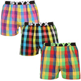 3PACK pánské trenky Styx sportovní guma vícebarevné (3B010406) M