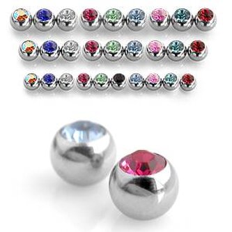 ND024G-1203 Náhradní kulička s kamínkem 1,2 x 3 mm - zelená