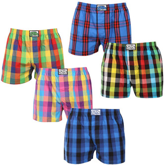 5PACK pánské trenky Styx klasická guma nadrozměr vícebarevné (5E0123456) 3XL