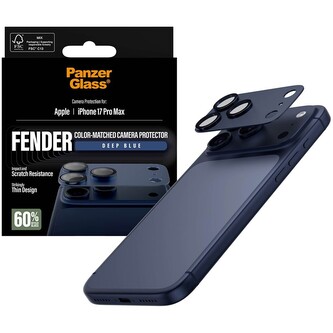 PanzerGlass® FENDER hliníková ochrana fotoaparátu Apple iPhone 17 Pro Max tmavě modrá