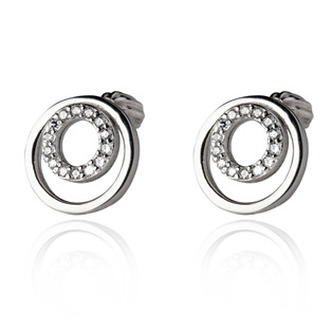 ZB83506 Stříbrné náušnice kolečka se zirkony