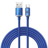 Baseus CAJY000503 Crystal Shine Series Datový Kabel USB - USB-C 100W 2m Blue (Pošk. Balení)