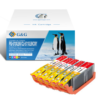G&G kompatibilní ink s PGI-570XLBK/CLI-571BK/C/M/Y, NP-C-0570XLBK/571XLBKCMY, CMYK, 20,4ml + 10,8ml, ml