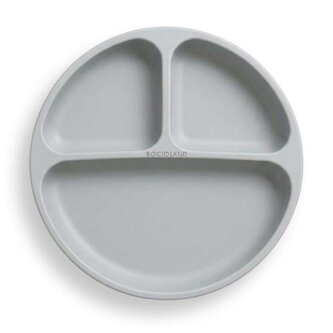 5897 TALERZYK 3-DZIELNY Z PRZYSSAWKAMI JASNY SZARY BL589