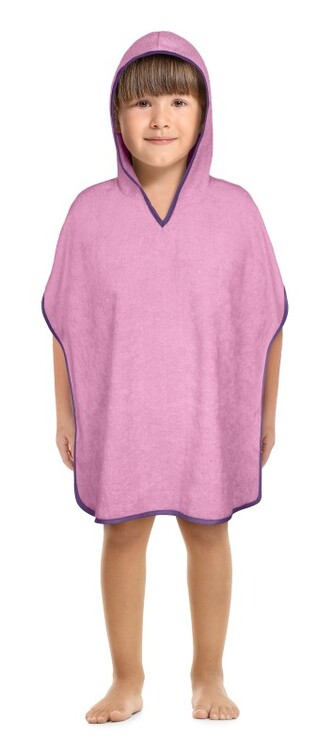 Froté pončo - Růžová,Fialová - vel. 3 - 5 let