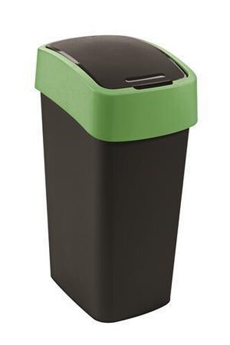 Odpadkový koš "Pacific flip bin", černá-zelená, na tříděný odpad, 45 l, CURVER 229412 