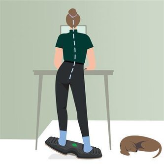 Balanční podložka "Ergo Active", šedá, ergonomická, pro práci vestoje, LEITZ 65870089