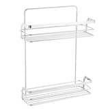 MSV nástěnná polička do sprchy RILEY, 2 patra, chromovaná, 26,4 cm