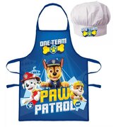 Dětská zástěra TLAPKOVÁ PATROLA set s čepicí modrý tmavý