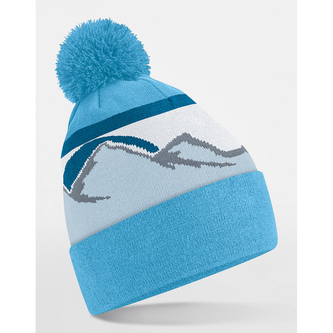 Čepice s bambulí Mountain Peaks Beanie - modrá-bílá