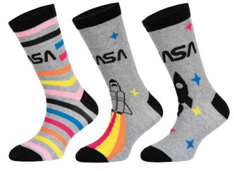 3PACK dětské ponožky NASA vícebarevné (39270/grey) 27/30