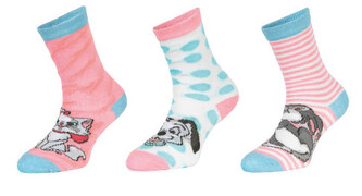 3PACK dětské ponožky Disney Animals vícebarevné (39132/pink) 27/30