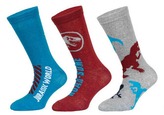 3PACK dětské ponožky Jurassic World vícebarevné (39267/red) 27/30