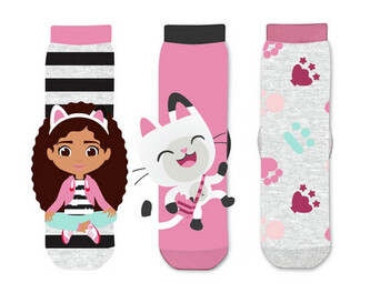 3PACK dětské ponožky Gabby's Dollhouse vícebarevné (41284/black) 27/30