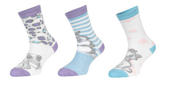 3PACK dětské ponožky Disney Animals vícebarevné (39132/purple) 31/34