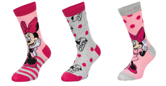 3PACK dětské ponožky Minnie vícebarevné (39717/pink) 27/30