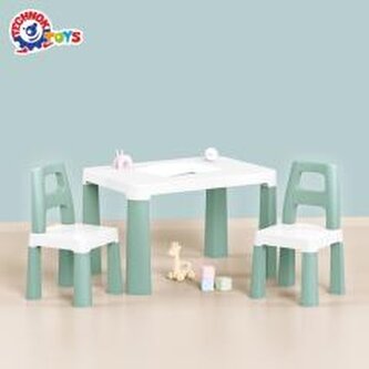 Stół dziecięcy zielony z dwoma krzesełkami
