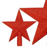Hvězda na stromeček 19 cm třpytivá červená, vánoční ozdoba