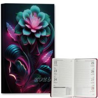 Kalendarz 2026 A6 tygodniowy Neonowe Kwiaty