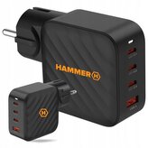 Nabíječka do sítě Hammer RapidCharge 100W, 1xUSB, 3xUSB-C černá