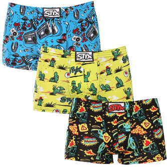 3PACK pánské boxerky Styx art klasická guma vícebarevné (3Q13188) XXL