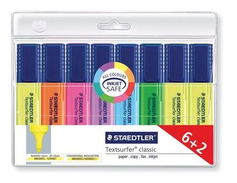 Zvýrazňovače "Textsurfer classic 364", sada, 6+2, 1-5 mm, STAEDTLER