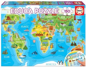 Puzzle 150 Mapa świata dla dzieci (Turystyka) G3 Puzzle 150 Mapa świata dla dzieci (Turystyka) G3