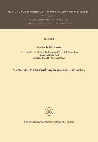 Kleintektonische Beobachtungen aus dem Ruhrkarbon