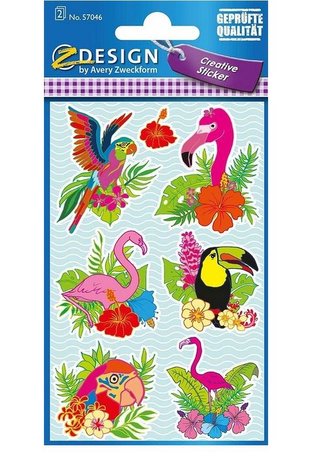 Naklejki papierowe - Ptaki tropikalne