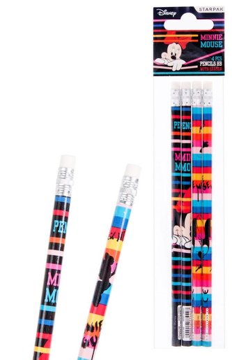 Ołówek z gumką Minnie 4szt