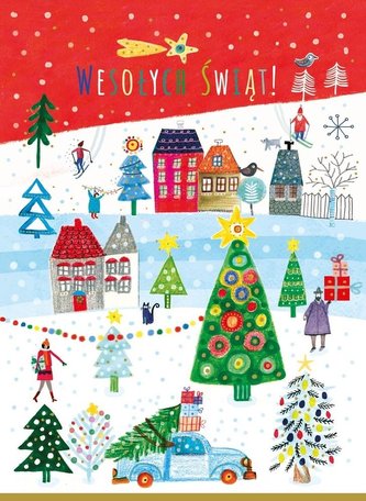 Karnet B6 Boże Narodzenie - Czerwony