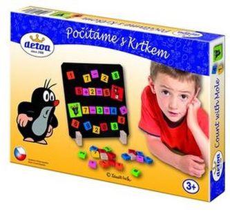 Magnetické Počítáme s Krtkem dřevo 40ks v krabici 27x19x3,5cm