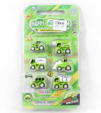 Zestaw autek zielonych 6 szt