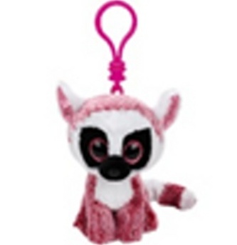 Plyš očka přívěšek růžový lemur