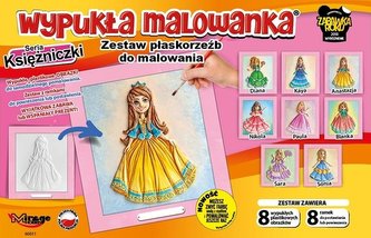Wypukła malowanka - Księżniczki Zestaw 8 wzorów
