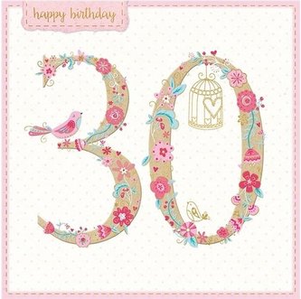 Karnet kwadrat z kopertą Urodziny 30